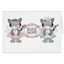 Believe Dream Cats Greeting Card