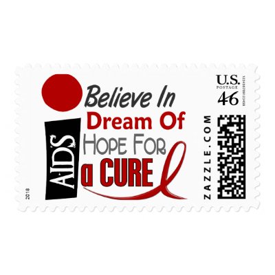 BELIEVE DREAM HOPE HIV / AIDS T-Shirts & Apparel Postage Stamp by awarenessgifts
