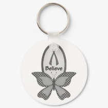 Believe- Grey or Silver Awareness keychains