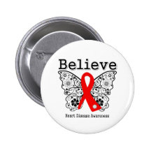 Believe Heart Disease Awareness Pinback Button