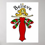 Believe Holiday Dragonfly Fairy Posters