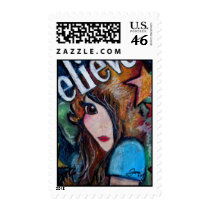 Believe In Fairies Postage Stamp stamps
