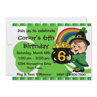 Believe In Leprechauns Birthday Party Invitation 