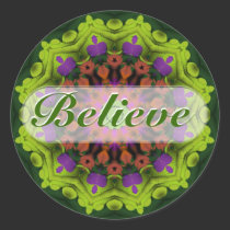 Believe : Inspirational : Geometric Mandala Art stickers