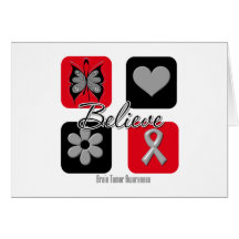 Believe Inspirations Brain Tumor Awareness Greeting Cards
