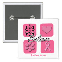 Believe Inspirations Breast Cancer Pins
