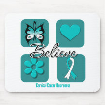 Believe Inspirations Cervical Cancer Mousepads