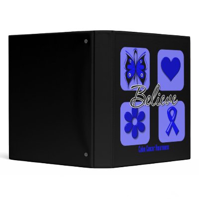 Believe Inspirations Colon Cancer Binders by cancerapparel