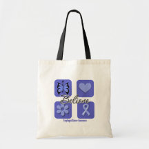 Believe Inspirations Esophageal Cancer Canvas Bag