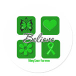Believe Inspirations Green Ribbon Kidney Cancer Sticker