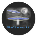 believe it UFO gear Stickers