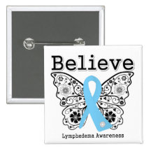 Believe Lymphedema Awareness Button