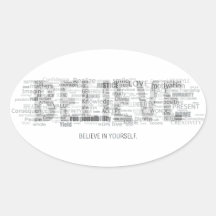Believe Oval Stickers