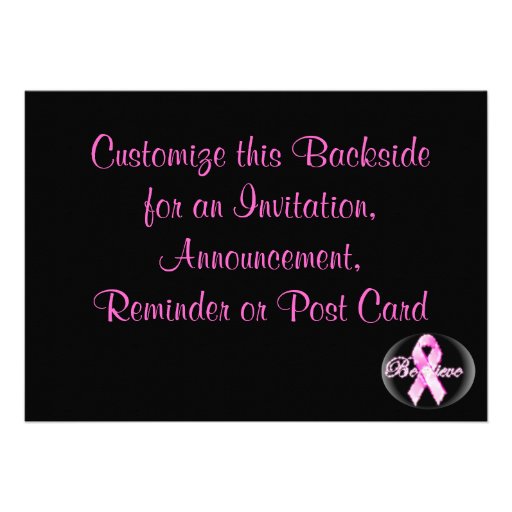 Believe Pink Ribbon Awareness Card