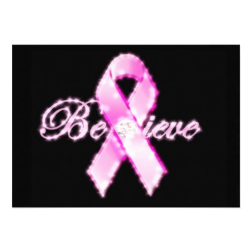 Believe Pink Ribbon Awareness Card