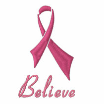 Believe Pink Ribbon Long Sleeve Polo Shirt embroidered shirts by ThePowerofPink Believe Pink Ribbon Long Sleeve Polo Shirt embroidered shirts