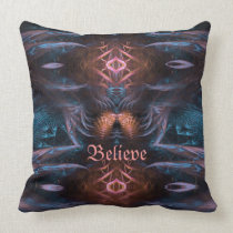 Believe Positive Visionary Fractal Art Cushion pillows