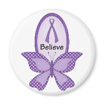 Believe- Purple Awareness Ribbon Refrigerator Magnet