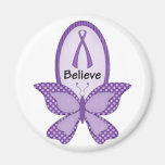 Believe- Purple Awareness Ribbon Refrigerator Magnet