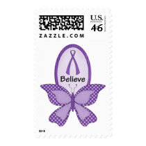 Believe- Purple Awareness Ribbon Stamps