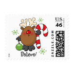 Believe Reindeer Postage Stamps