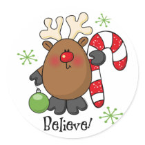 Believe Reindeer stickers