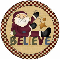 Believe Santa Christmas Ornament photo sculptures
