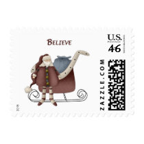 Believe Santa with Sleigh Stamps