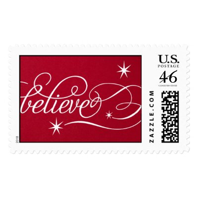 Believe Script - Geisha Postage Stamp by Envelopments