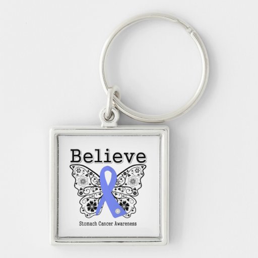 Believe - Stomach Cancer Butterfly Keychains