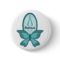 Believe- Teal Awareness buttons by AwarenessAlley Believe- Teal Awareness buttons