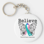 Believe - Thyroid Cancer Butterfly Keychains