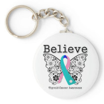 Believe - Thyroid Cancer Butterfly Keychains