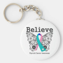 Believe - Thyroid Cancer Butterfly Keychains