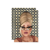 Belinda Beehive Retro Chic Postcard