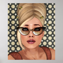 Belinda Beehive Retro Chic Poster