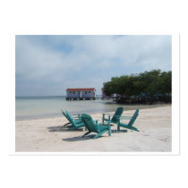 Belize Adirondack Pink Houses Turquoise Water Business Card