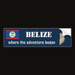 Belize Flag Map Text Bumper Sticker