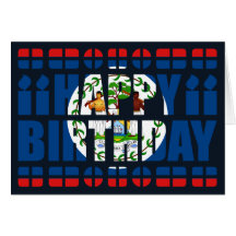 Belize Flag Birthday Card