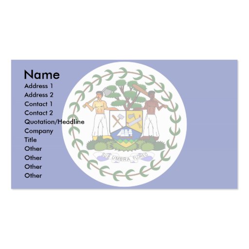 Belize Flag Business Card Template (front side)