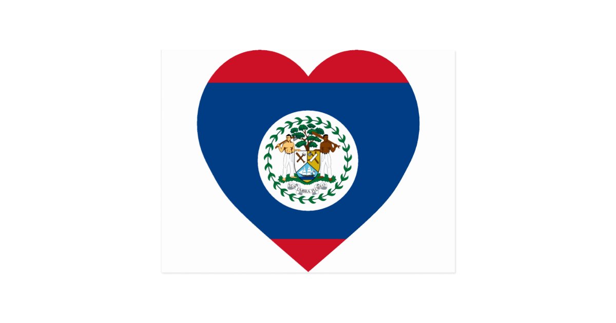 Belize Flag Heart Postcard | Zazzle