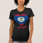 Belize Flag Heart Tshirts