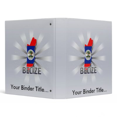 Belize Flag Map 2.0 3 Ring Binder by representmycountry