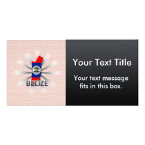 Belize Flag Map 2.0 Custom Photo Card