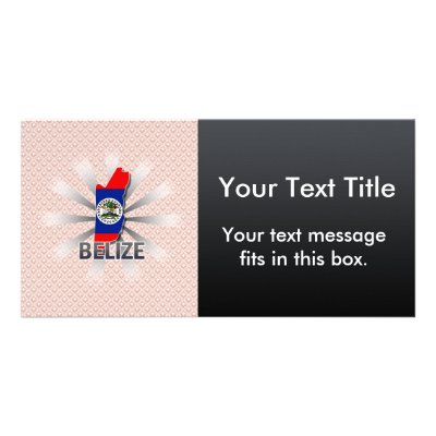 Belize Flag Map 2.0 Custom Photo Card by representmycountry