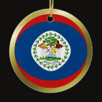 Belize Fisheye Flag Ornament