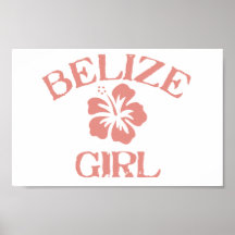 Belize Pink Girl Poster