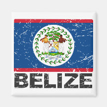 Belize Vintage Flag Fridge Magnets