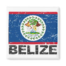 Belize Vintage Flag magnets by allworldtees Belize Vintage Flag magnets