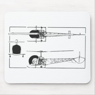 Bell 47 Helicopter Mouse Mats by iflytandemrotor